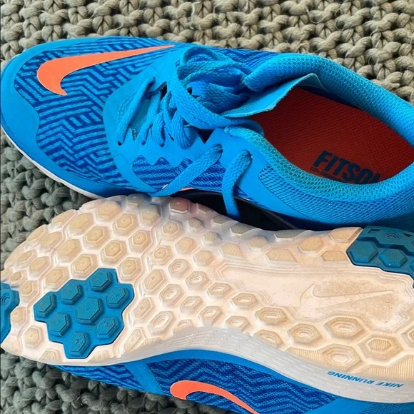 Womens Blue and Orange Athletic Shoes - Picture 3 of 6